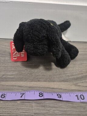 Gund Rare Little Puddles Black Lab Puppy Dog 5" #1479 Red Collar Plush NWT